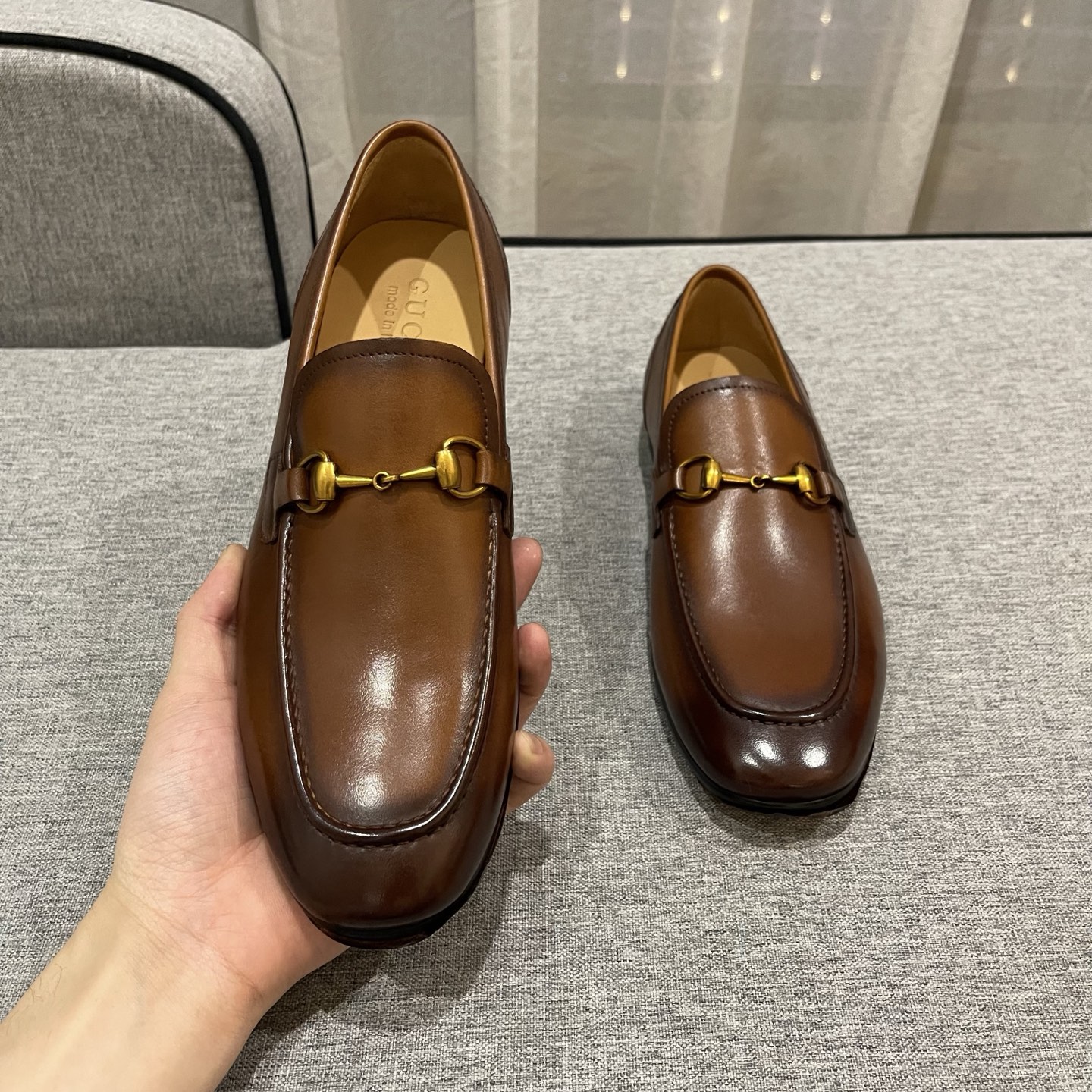 Gucci Men's Horsebit Leather Loafers - Brown Leather Slip-Ons 8 i1740995926811 807 0 6