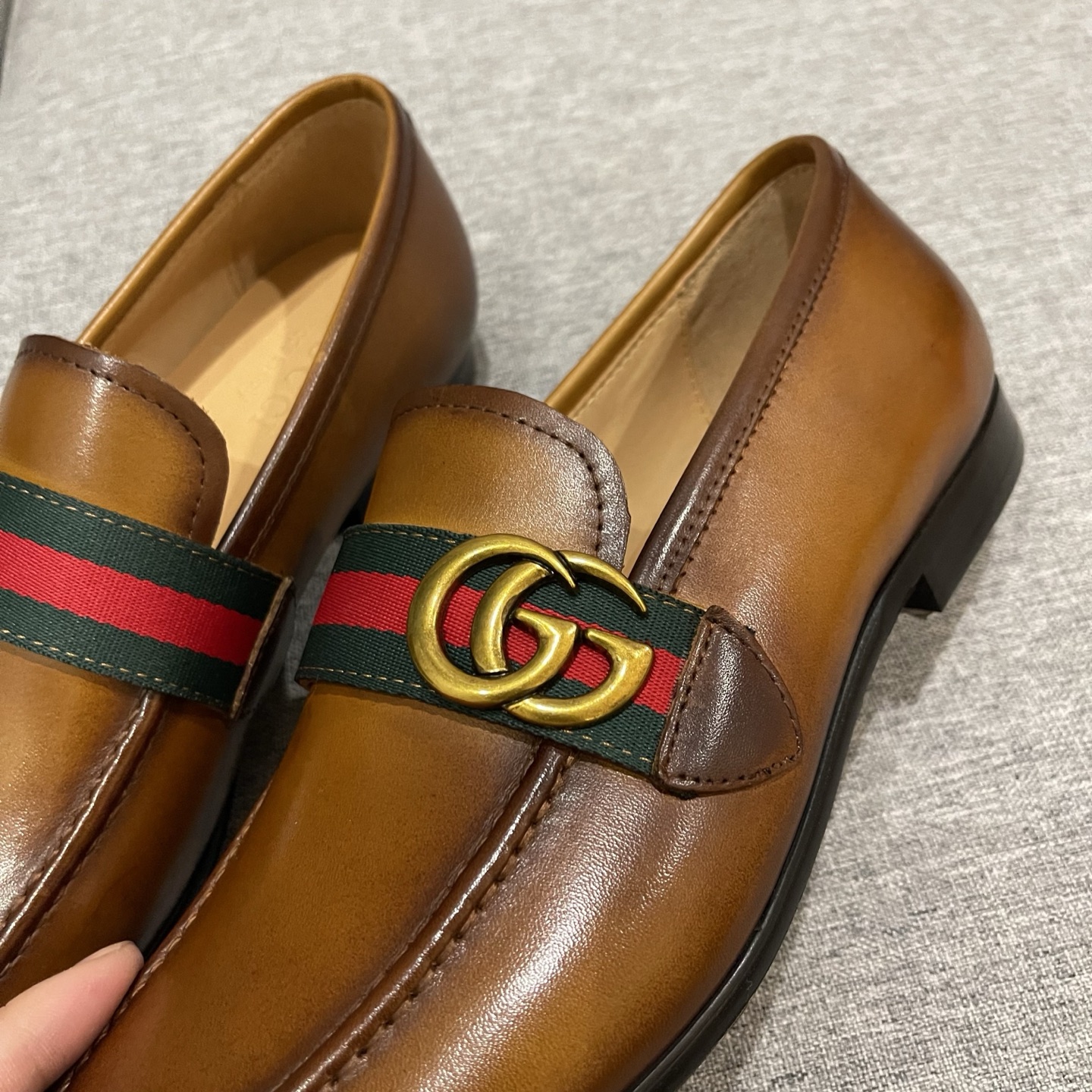 Gucci Men's Leather Loafers with Web and Double G - New Collection 5 i1740995999261 532 0 3