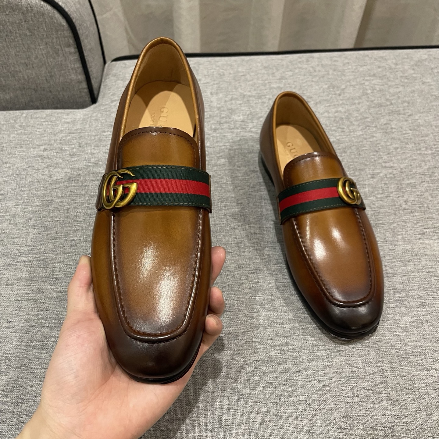 Gucci Men's Leather Loafers with Web and Double G - New Collection 7 i1740995999262 6655 0 5