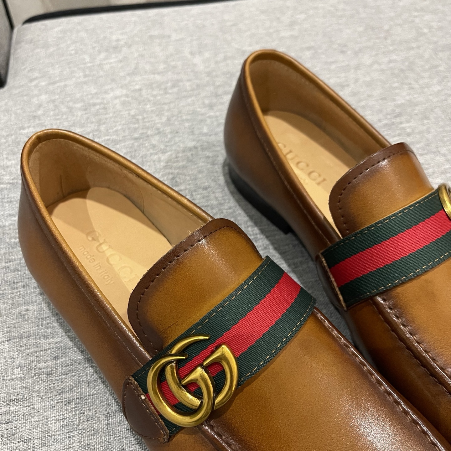 Gucci Men's Leather Loafers with Web and Double G - New Collection 4 i1740996006080 6826 0 2