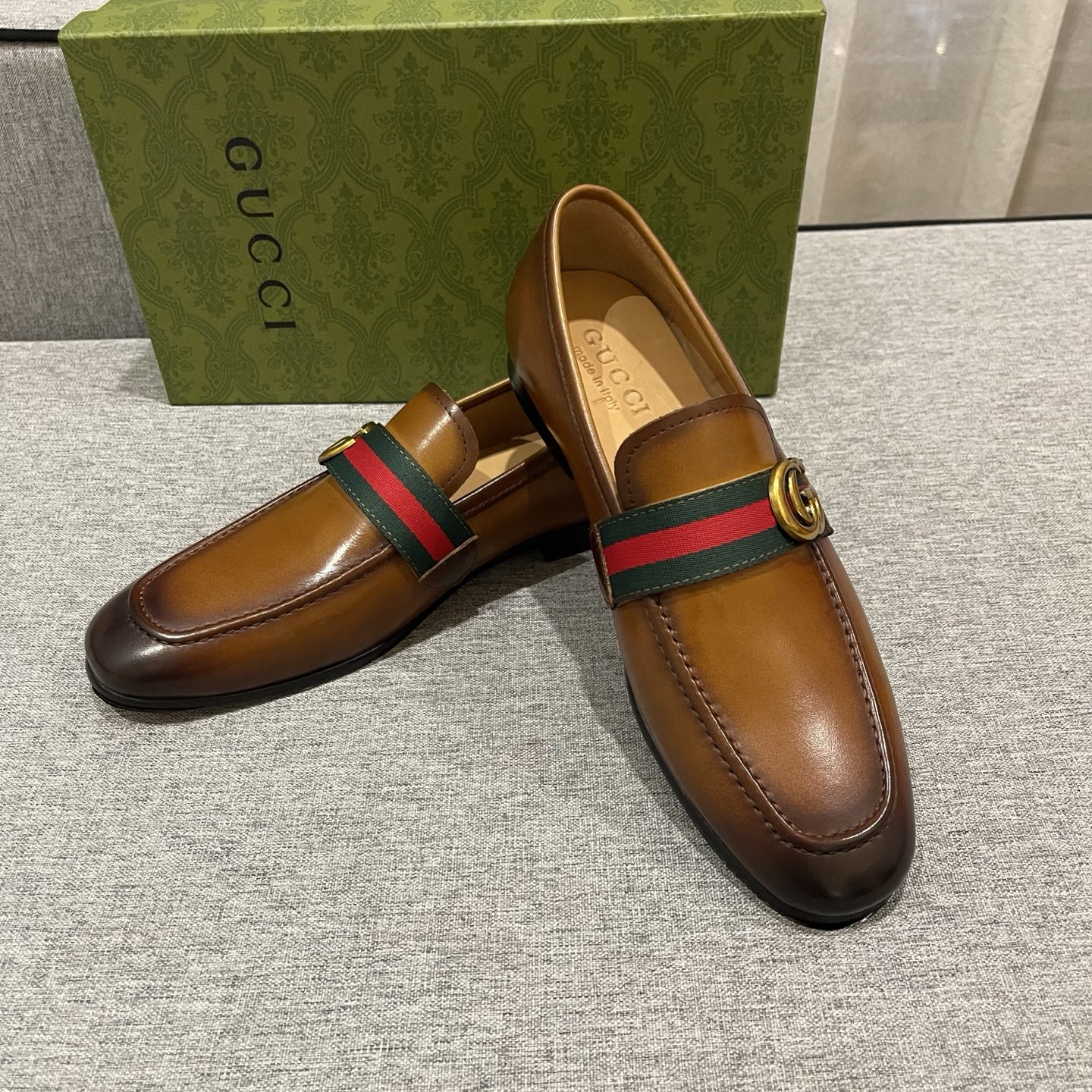 Gucci Men's Leather Loafers with Web and Double G - New Collection 3 i1740996006085 8404 0 1