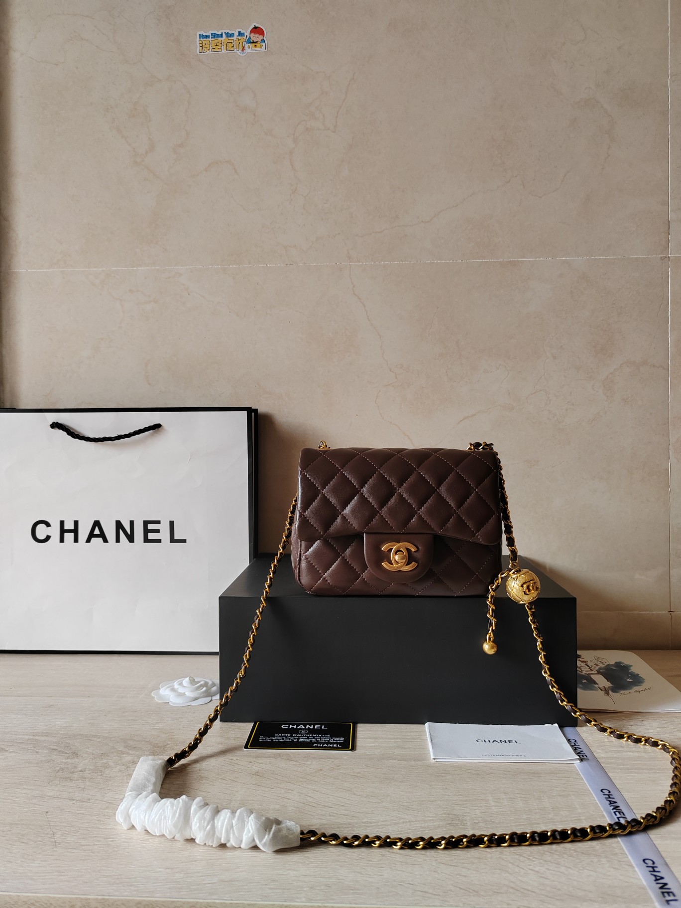 Chanel Classic Flap Bag Crossbody & Shoulder Bags Chocolate color Chains