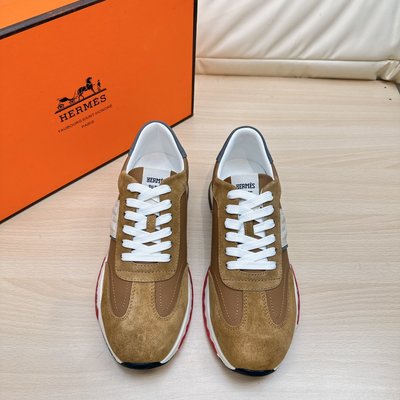 Highest quality replica Hermes Casual Shoes Men Calfskin Cowhide Rubber Casual