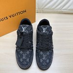 Louis Vuitton Shoes Sneakers Men Calfskin Cowhide Fabric TPU Vintage Sweatpants