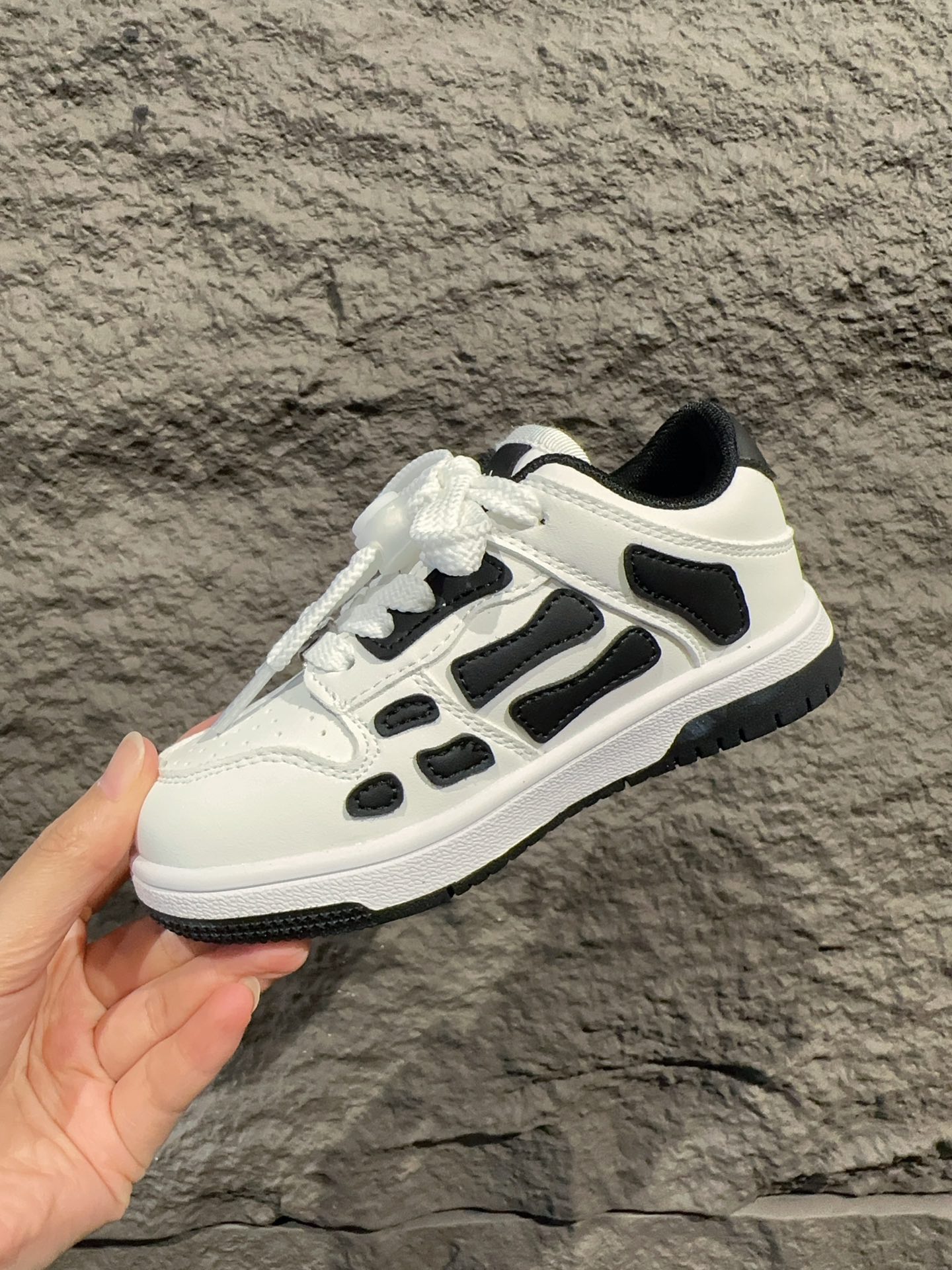 图片[6]-AMIRI骨骼骨头童鞋 王一博明星同款真皮透气百搭板鞋 鹿师兄同款小众国潮ins风硬核概念低帮运动休闲小白鞋 尺码：26-37-选品中心