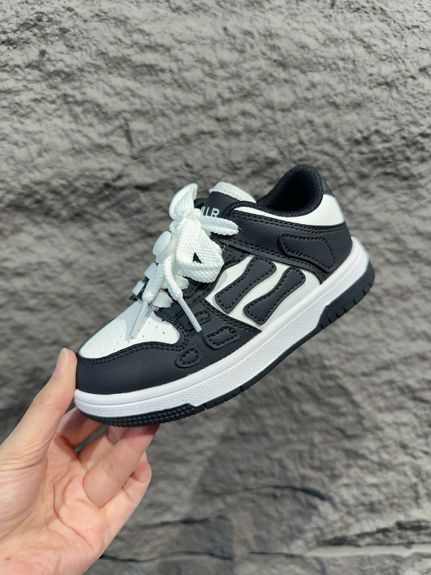 图片[4]-AMIRI骨骼骨头童鞋 王一博明星同款真皮透气百搭板鞋 鹿师兄同款小众国潮ins风硬核概念低帮运动休闲小白鞋 尺码：26-37-选品中心