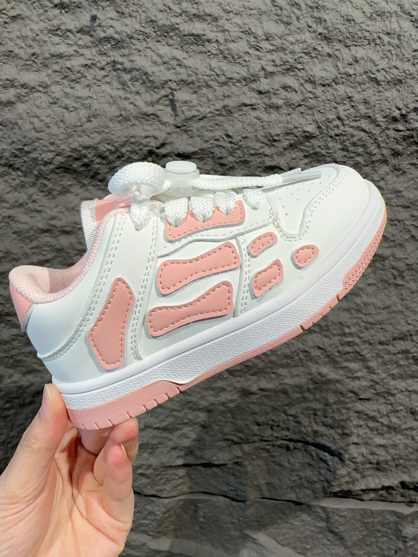 图片[3]-AMIRI骨骼骨头童鞋 王一博明星同款真皮透气百搭板鞋 鹿师兄同款小众国潮ins风硬核概念低帮运动休闲小白鞋 尺码：26-37-选品中心