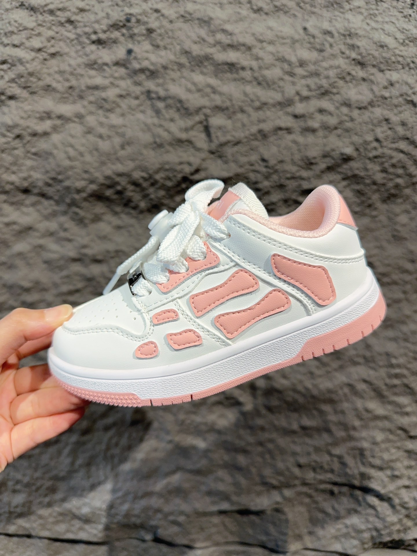 图片[4]-AMIRI骨骼骨头童鞋 王一博明星同款真皮透气百搭板鞋 鹿师兄同款小众国潮ins风硬核概念低帮运动休闲小白鞋 尺码：26-37-选品中心