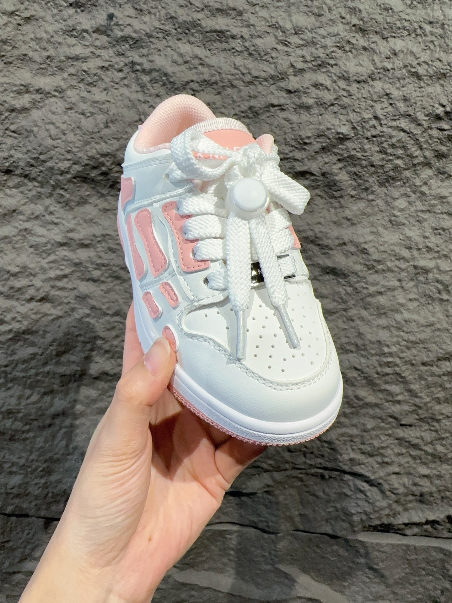 图片[2]-AMIRI骨骼骨头童鞋 王一博明星同款真皮透气百搭板鞋 鹿师兄同款小众国潮ins风硬核概念低帮运动休闲小白鞋 尺码：26-37-选品中心