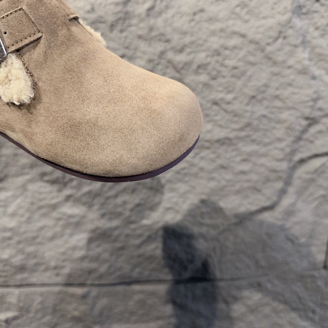 图片[5]-勃肯加绒童鞋 BIRKENSTOCK勃肯加绒保暖洋气豆豆鞋 真皮软底可爱保暖防冻网红爆款 外侧魔术贴，26-37-选品中心