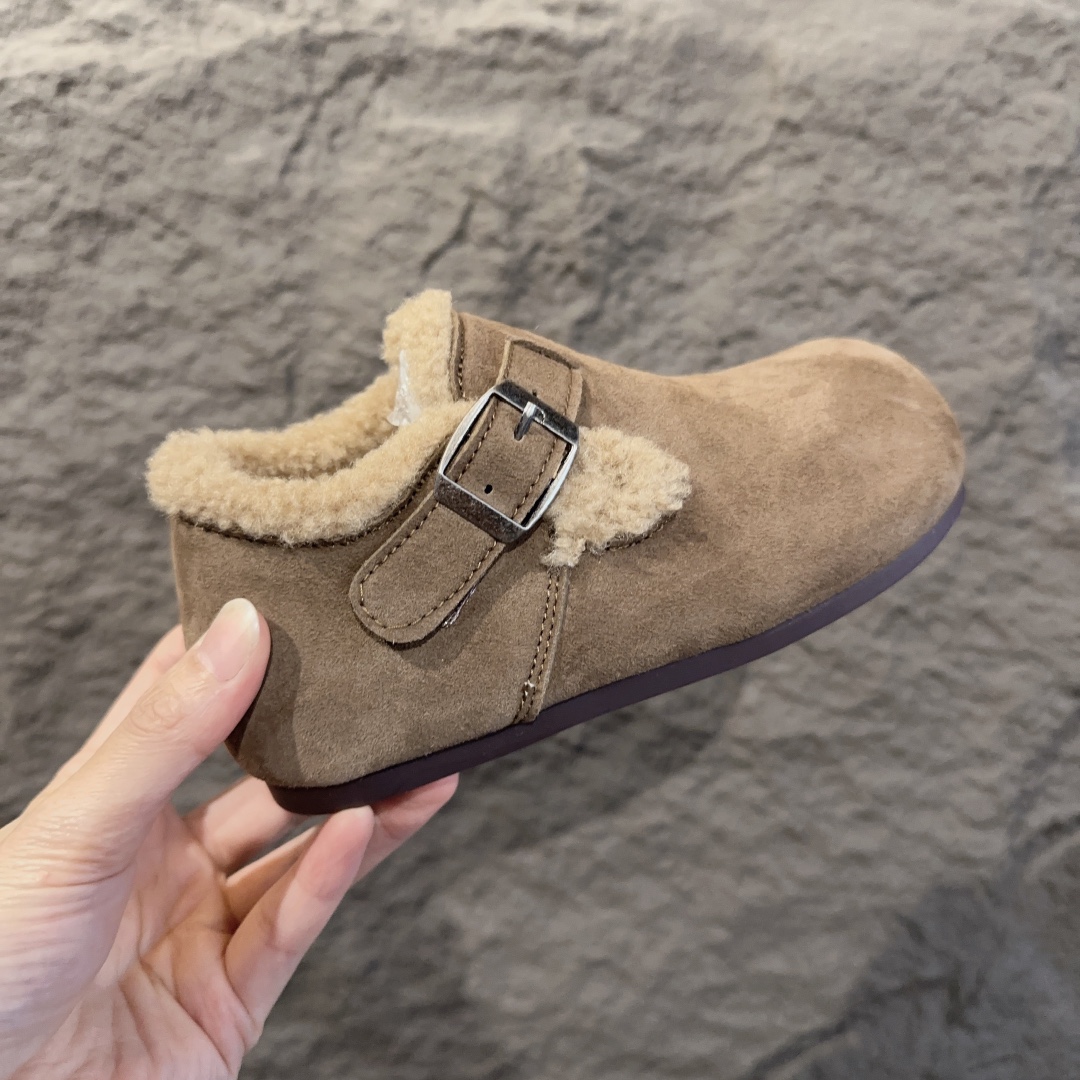 图片[4]-勃肯加绒童鞋 BIRKENSTOCK勃肯加绒保暖洋气豆豆鞋 真皮软底可爱保暖防冻网红爆款 外侧魔术贴，26-37-选品中心