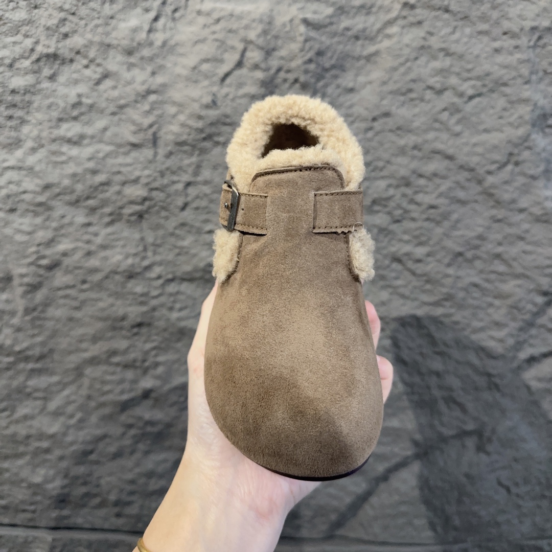 图片[2]-勃肯加绒童鞋 BIRKENSTOCK勃肯加绒保暖洋气豆豆鞋 真皮软底可爱保暖防冻网红爆款 外侧魔术贴，26-37-选品中心