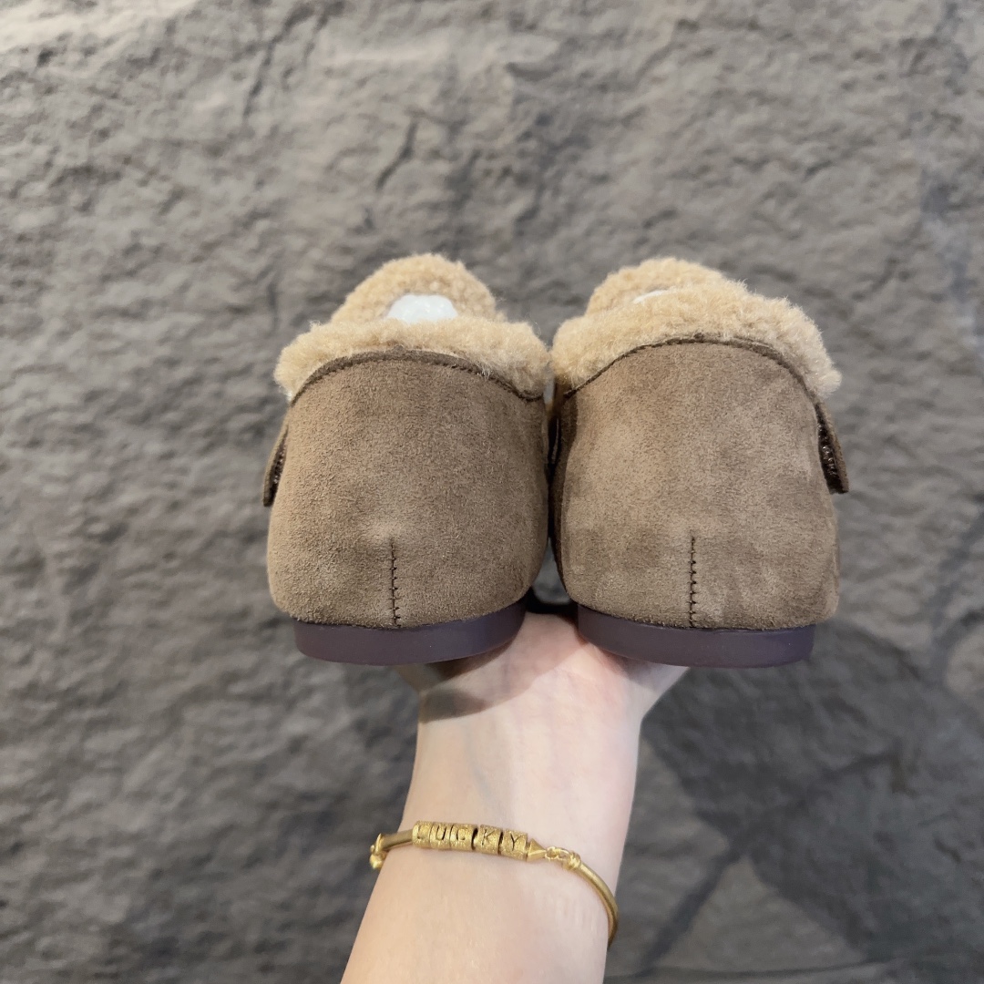 图片[7]-勃肯加绒童鞋 BIRKENSTOCK勃肯加绒保暖洋气豆豆鞋 真皮软底可爱保暖防冻网红爆款 外侧魔术贴，26-37-选品中心