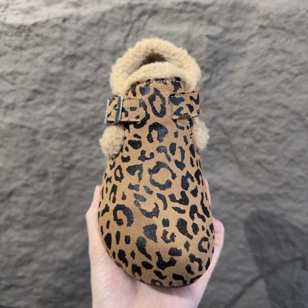 图片[2]-勃肯加绒童鞋 BIRKENSTOCK勃肯加绒保暖洋气豆豆鞋 真皮软底可爱保暖防冻网红爆款 外侧魔术贴，26-37-选品中心