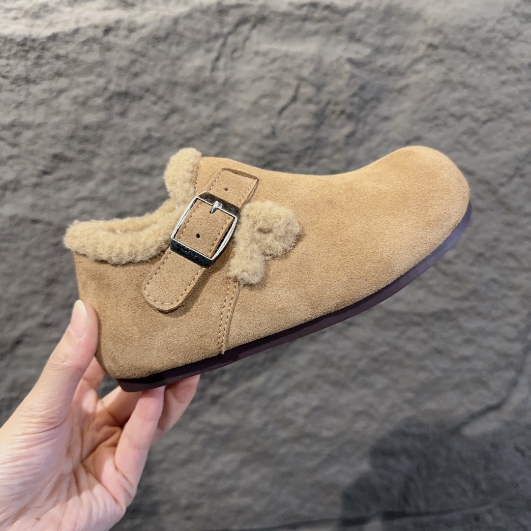 图片[4]-勃肯加绒童鞋 BIRKENSTOCK勃肯加绒保暖洋气豆豆鞋 真皮软底可爱保暖防冻网红爆款 外侧魔术贴，26-37-选品中心