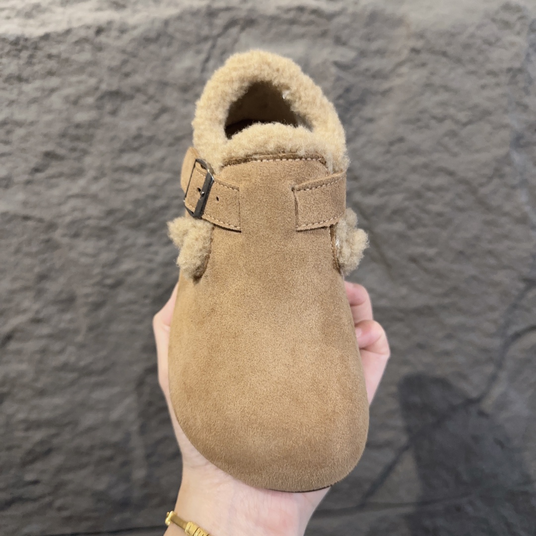 图片[2]-勃肯加绒童鞋 BIRKENSTOCK勃肯加绒保暖洋气豆豆鞋 真皮软底可爱保暖防冻网红爆款 外侧魔术贴，26-37-选品中心
