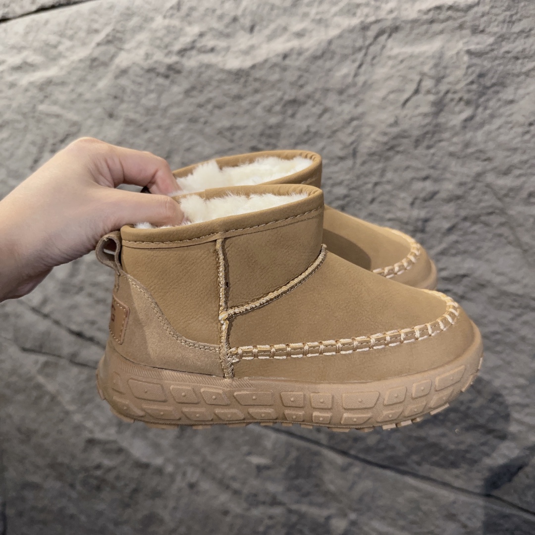UGG轮胎底雪地靴 UGG加绒保暖登山防滑户外雪地靴童鞋 真皮软底保暖防冻网红爆款棉鞋 26-37-选品中心