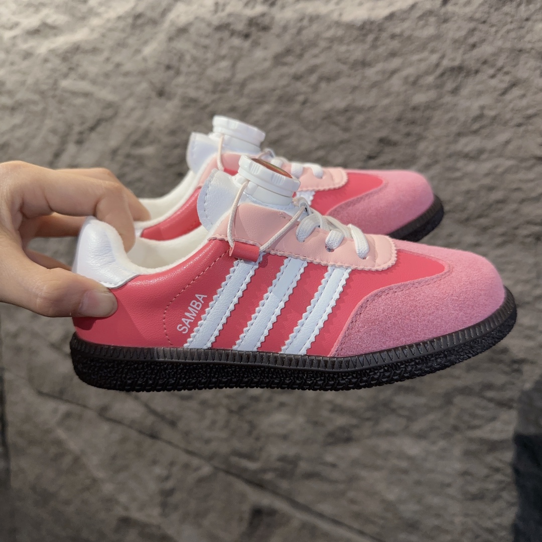 adidas 德训鞋旋转纽扣童鞋 阿迪达斯德训鞋复古休闲运动板鞋旋转纽扣童鞋 松紧带+旋转纽扣 26-37-选品中心