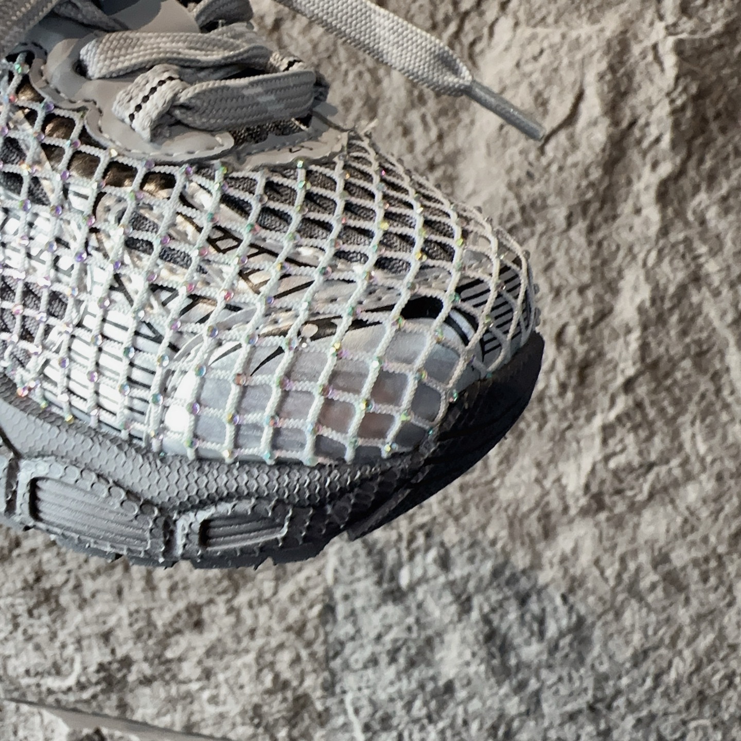 图片[5]-BALENCIAGA 3XL水钻童鞋 巴黎世家厚底增高鞋3XL渔网水钻复古休闲百搭鞋 系带方式：系带+内侧魔术 26-37-选品中心