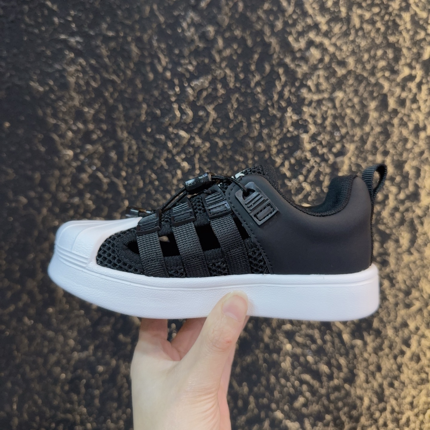 图片[6]-didas 贝壳头凉鞋 德训鞋童鞋 阿迪达斯贝壳头德训鞋童鞋 包头防撞凉鞋 系带方式：松紧扣 号码：26-37-选品中心