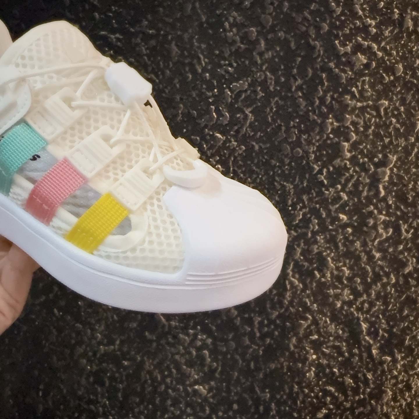 图片[5]-didas 贝壳头凉鞋 德训鞋童鞋 阿迪达斯贝壳头德训鞋童鞋 包头防撞凉鞋 系带方式：松紧扣 号码：26-37-选品中心