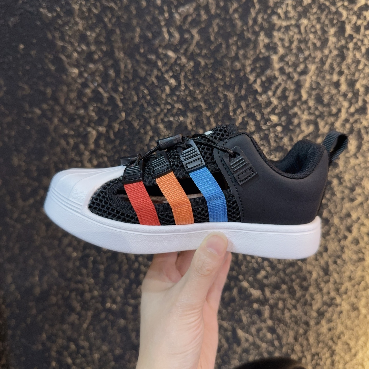 图片[6]-didas 贝壳头凉鞋 德训鞋童鞋 阿迪达斯贝壳头德训鞋童鞋 包头防撞凉鞋 系带方式：松紧扣 号码：26-37-选品中心