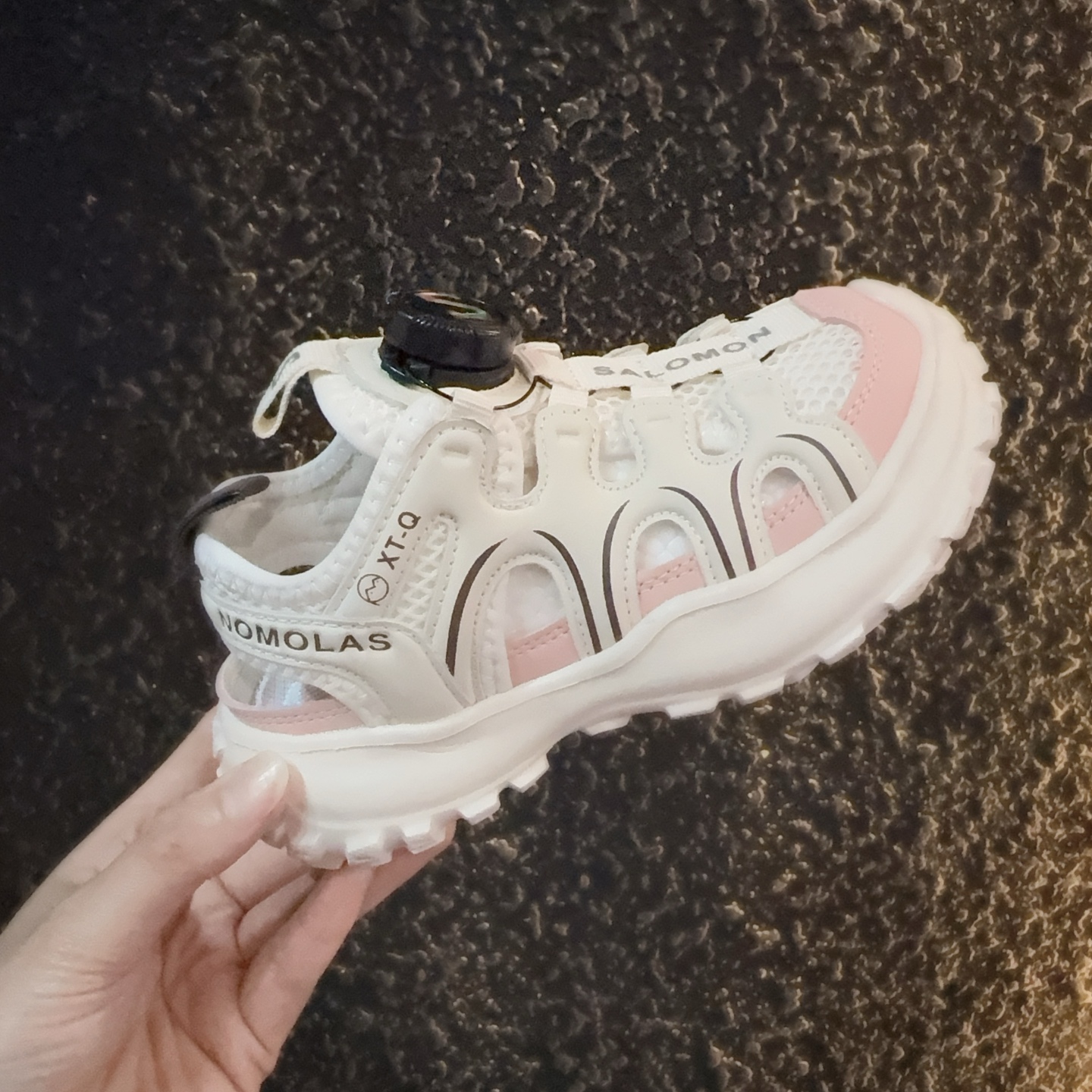 图片[4]-儿童萨络蒙XT-Q旋转纽扣凉鞋 SALOMON XT-Q系列旋转纽扣包头防撞童鞋 溯溪鞋凉鞋 萨络蒙XT-Q透气网鞋榴莲底涉水鞋沙滩鞋 尺码：26-37-选品中心