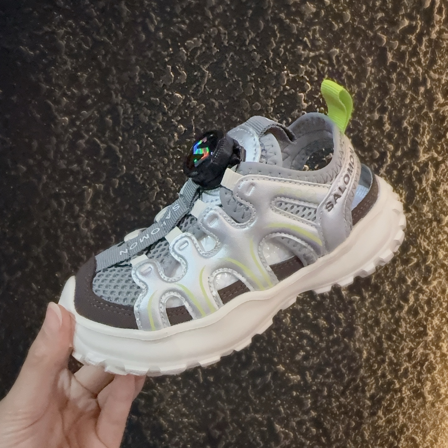 图片[3]-儿童萨络蒙XT-Q旋转纽扣凉鞋 SALOMON XT-Q系列旋转纽扣包头防撞童鞋 溯溪鞋凉鞋 萨络蒙XT-Q透气网鞋榴莲底涉水鞋沙滩鞋 尺码：26-37-选品中心