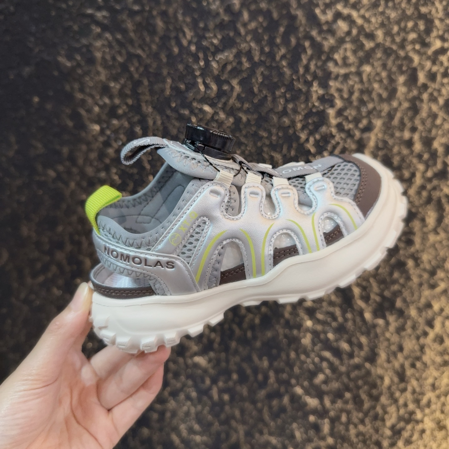 图片[4]-儿童萨络蒙XT-Q旋转纽扣凉鞋 SALOMON XT-Q系列旋转纽扣包头防撞童鞋 溯溪鞋凉鞋 萨络蒙XT-Q透气网鞋榴莲底涉水鞋沙滩鞋 尺码：26-37-选品中心