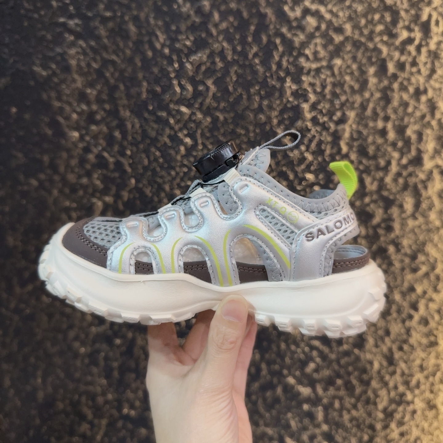 图片[6]-儿童萨络蒙XT-Q旋转纽扣凉鞋 SALOMON XT-Q系列旋转纽扣包头防撞童鞋 溯溪鞋凉鞋 萨络蒙XT-Q透气网鞋榴莲底涉水鞋沙滩鞋 尺码：26-37-选品中心