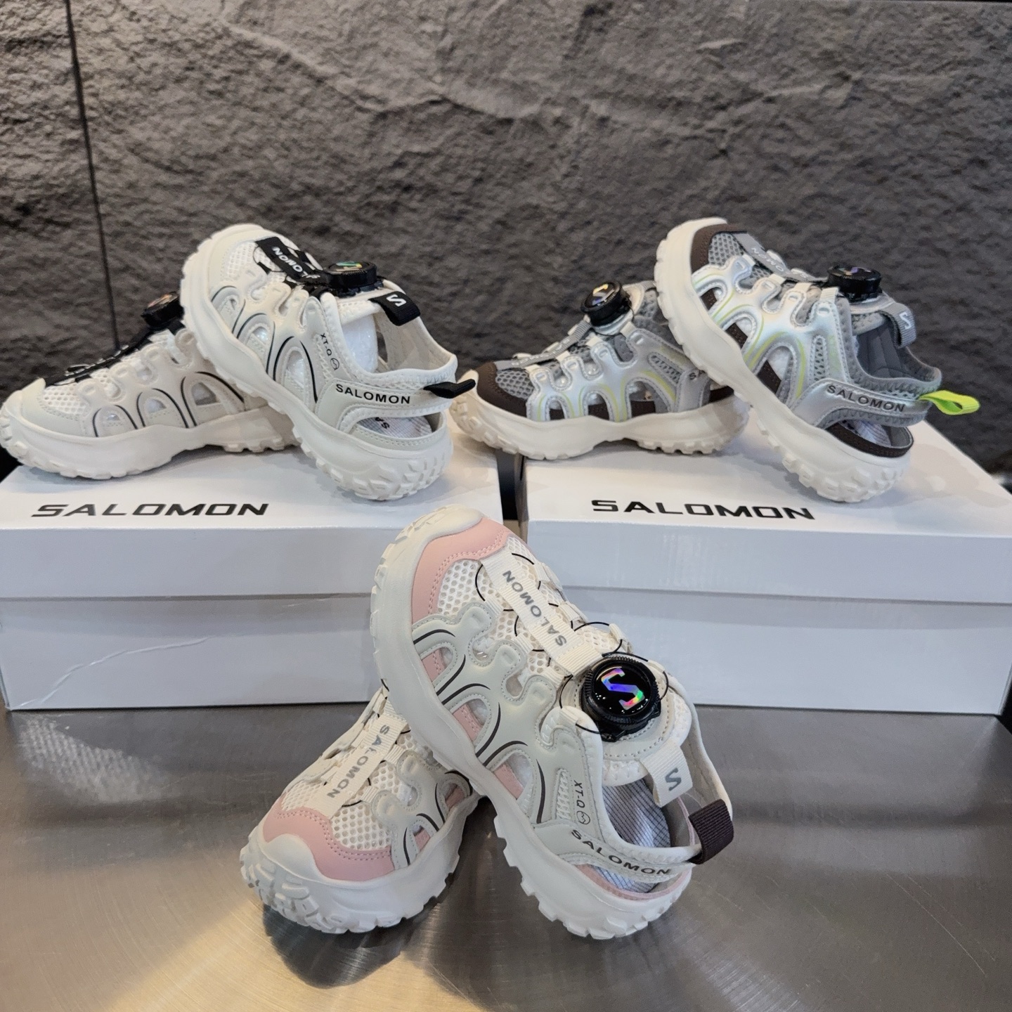 图片[4]-尺码表+集合图～ 儿童萨络蒙XT-Q旋转纽扣凉鞋 SALOMON XT-Q系列旋转纽扣包头防撞童鞋 溯溪鞋凉鞋 萨络蒙XT-Q透气网鞋榴莲底涉水鞋沙滩鞋 尺码：26-37-选品中心