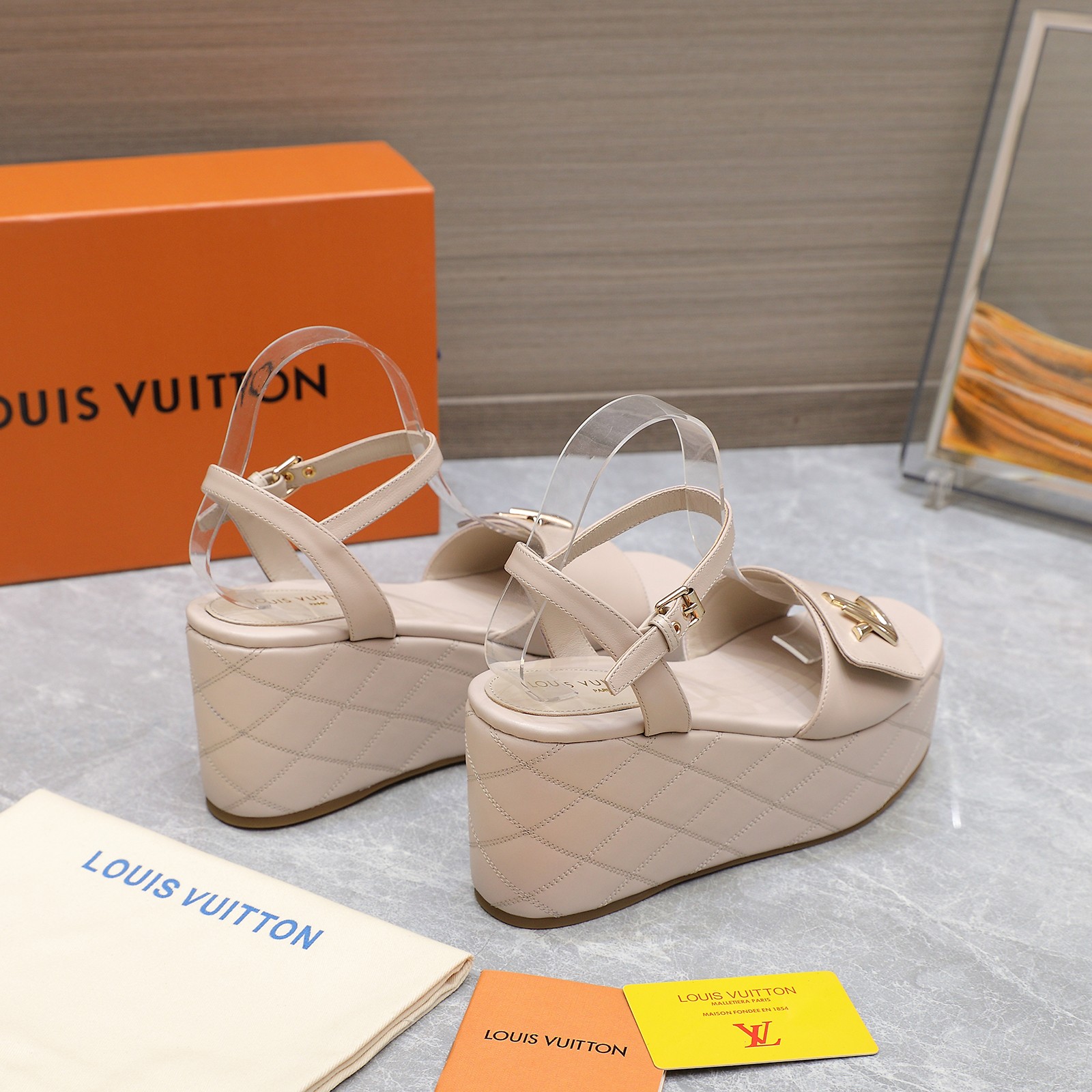 Louis Vuitton Women's Shake Wedge Sandals in Calfskin with LV Embellishment 6 a1734613994700 6602