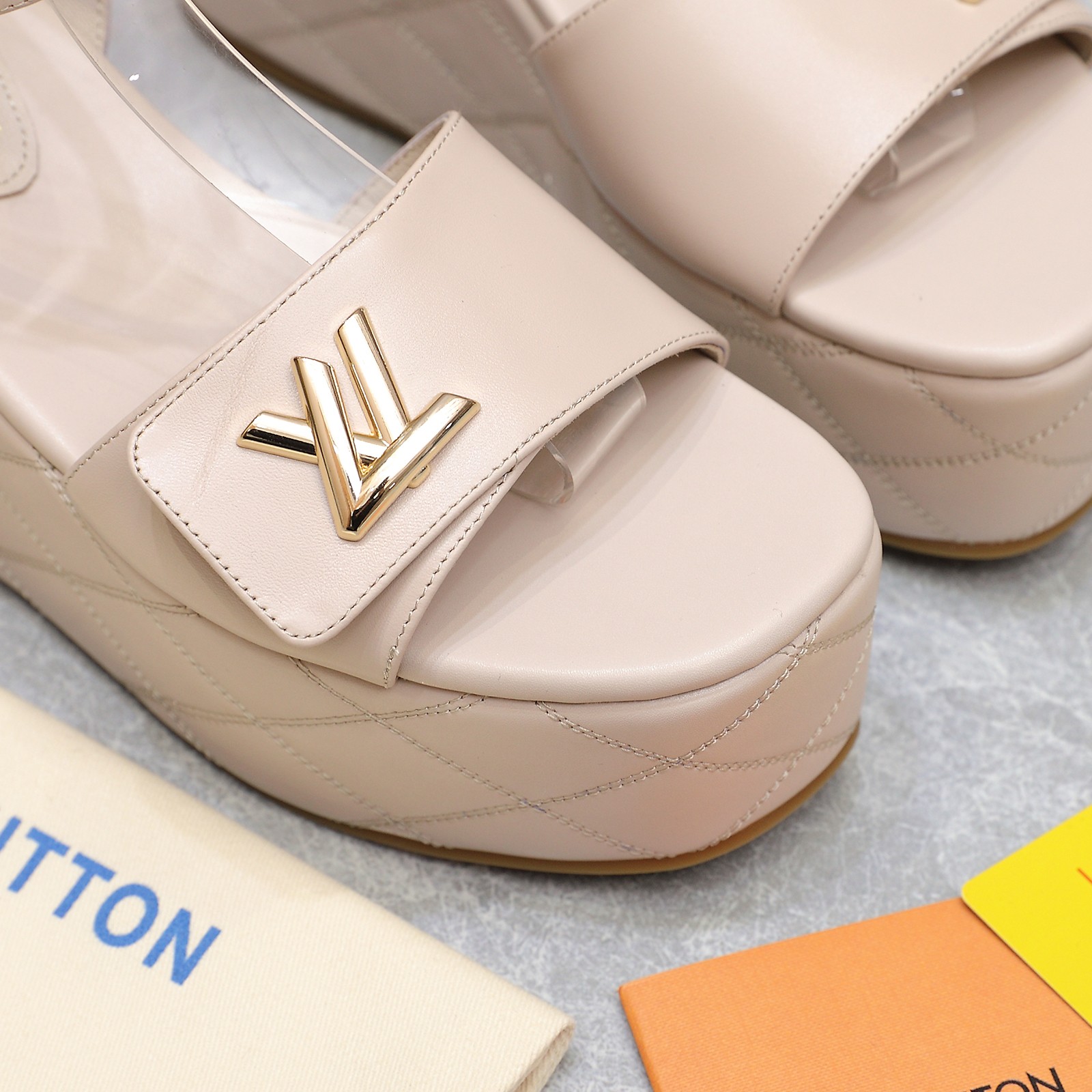 Louis Vuitton Women's Shake Wedge Sandals in Calfskin with LV Embellishment 10 a1734613994747 2132