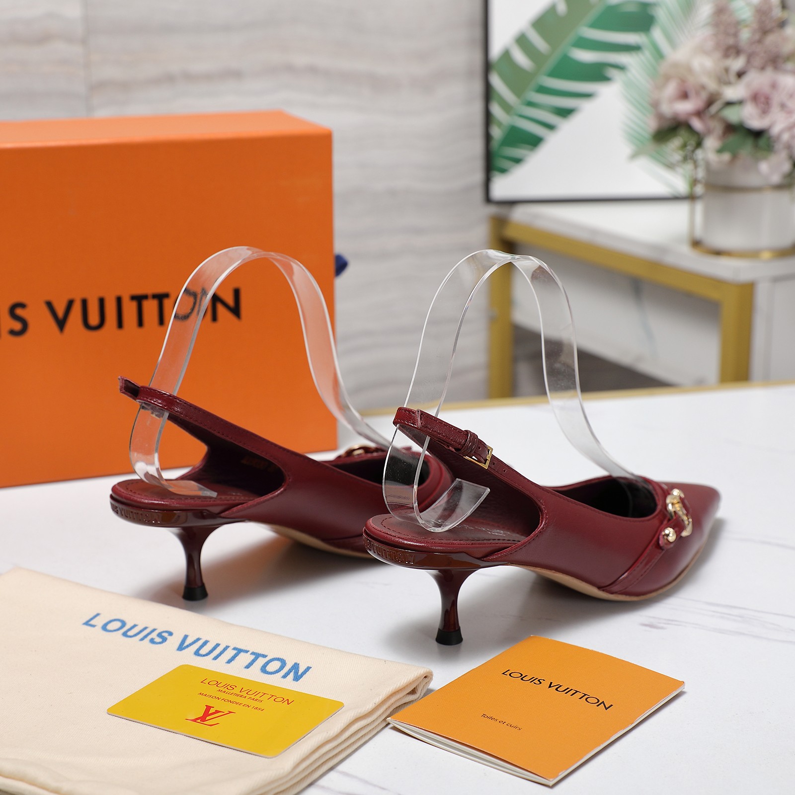 Louis Vuitton Urban Twist Slingback Pumps - Elegant Leather Kitten Heel Shoes 6 a1736413393230 1381