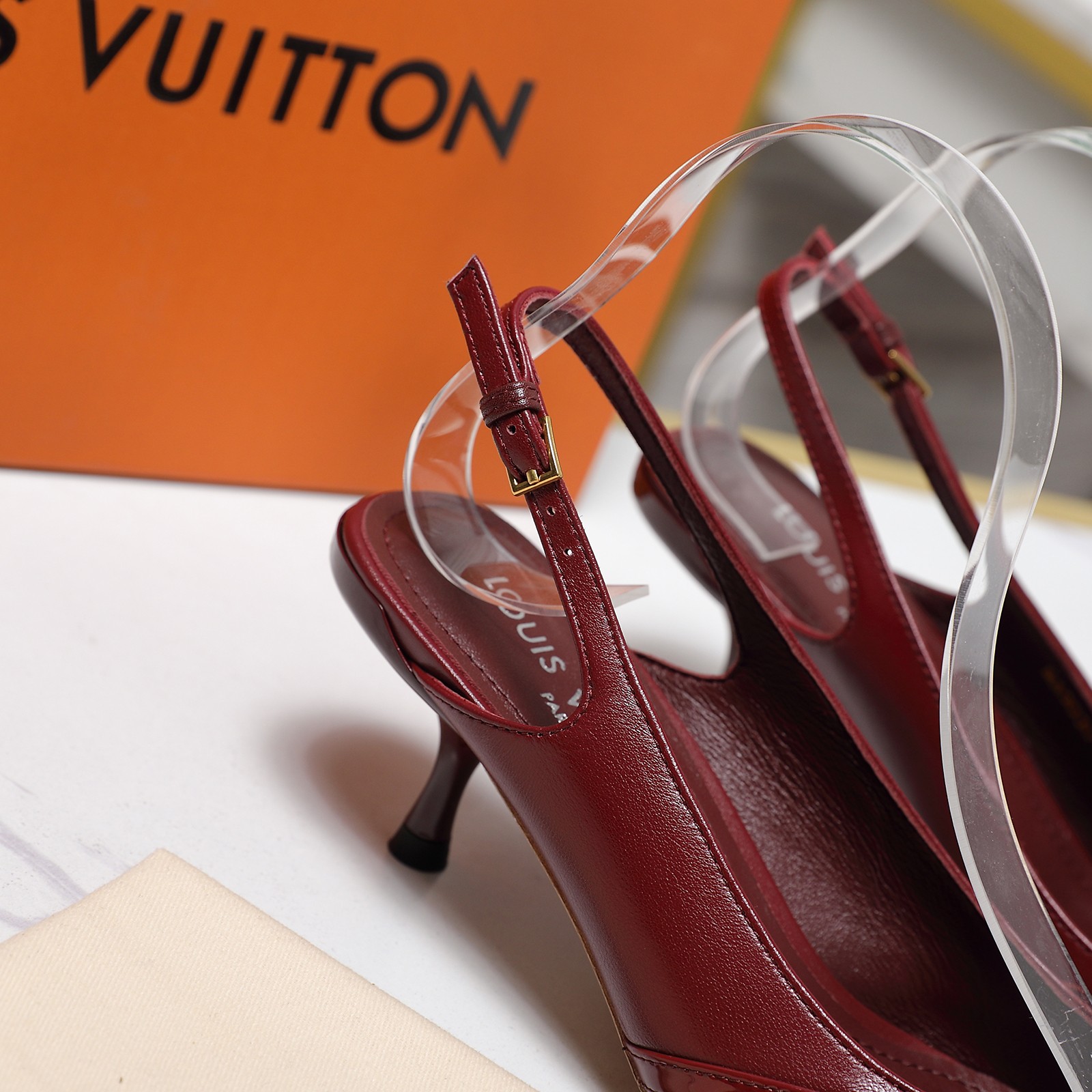 Louis Vuitton Urban Twist Slingback Pumps - Elegant Leather Kitten Heel Shoes 9 a1736413395493 2057