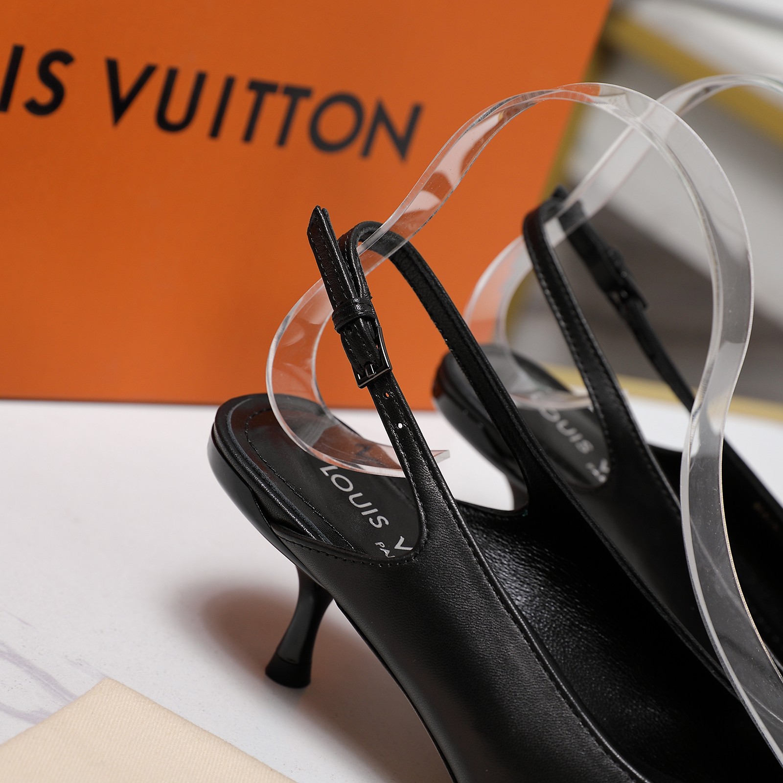 Louis Vuitton Urban Twist Slingback Pumps, Leather Kitten Heel, Pointed Toe 10 a1736413423315 6758