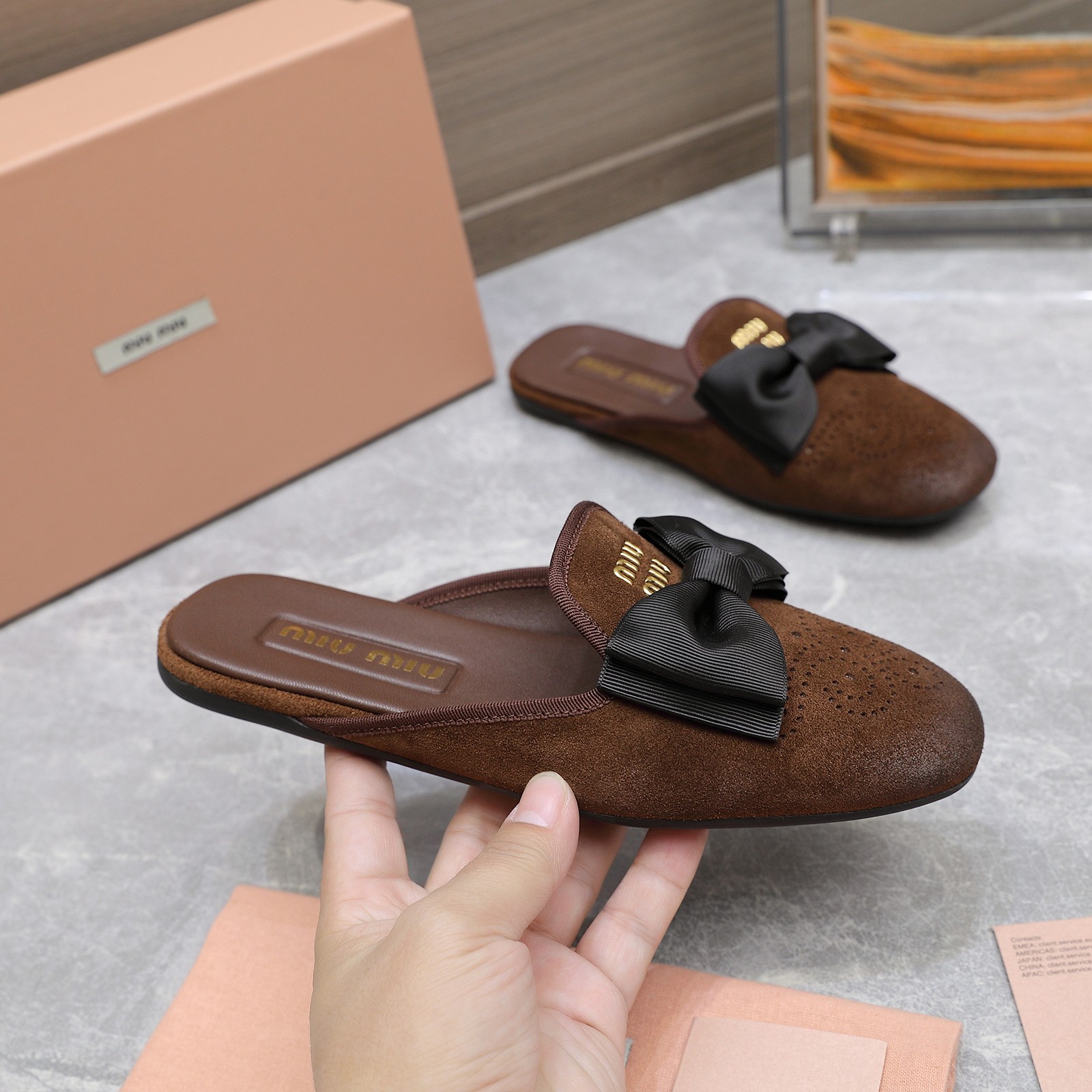 Miu Miu Bow-Embellished Suede Loafer Mules: Elegant and Comfortable 3 a1736428827260 4508