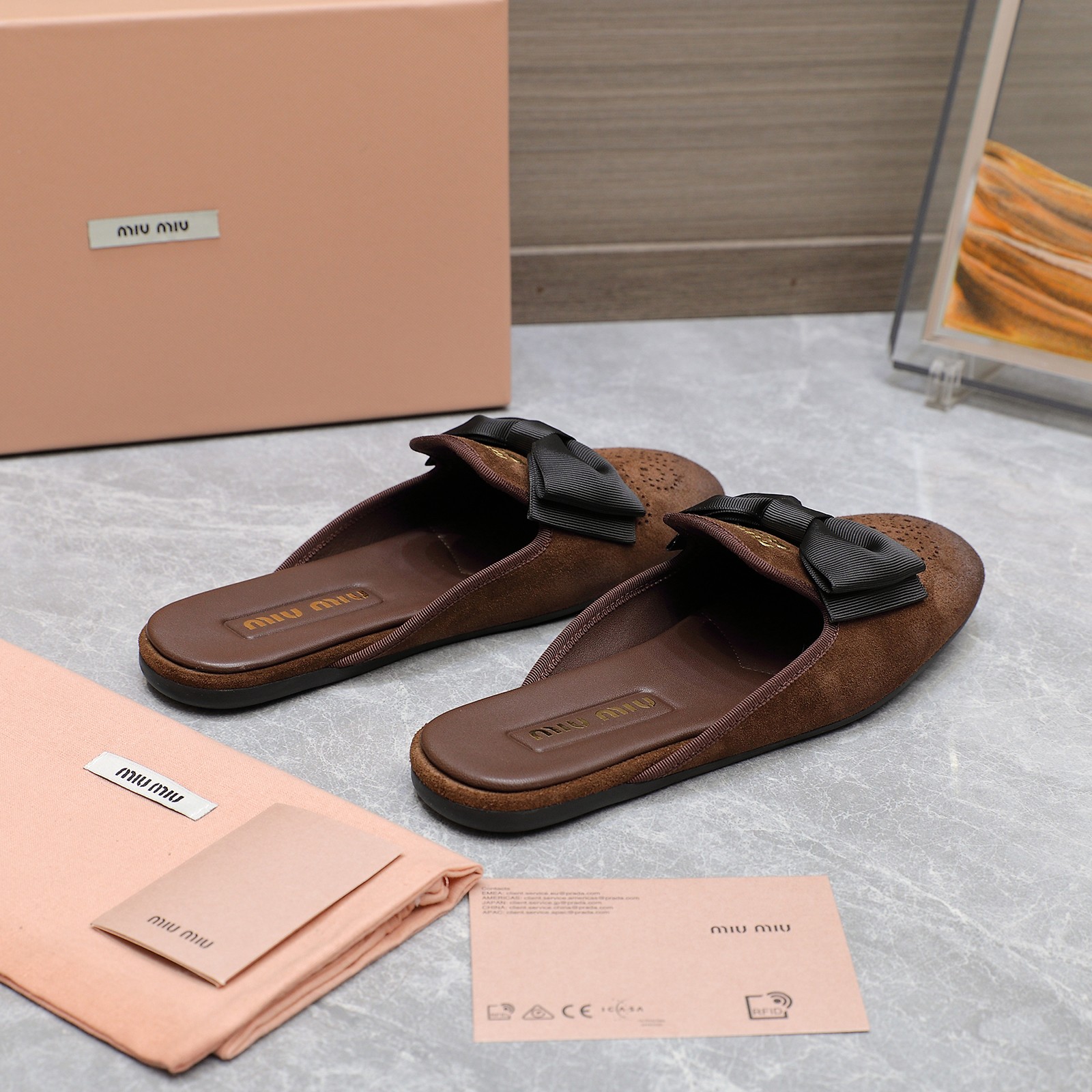 Miu Miu Bow-Embellished Suede Loafer Mules: Elegant and Comfortable 8 a1736428827373 2584
