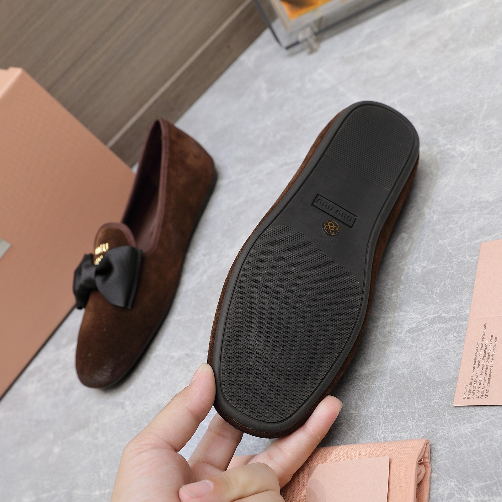 Miu Miu Bow Accent Suede Loafers - Elegant and Cute, Perfect for Any Occasion 8 a1736429081770 8147