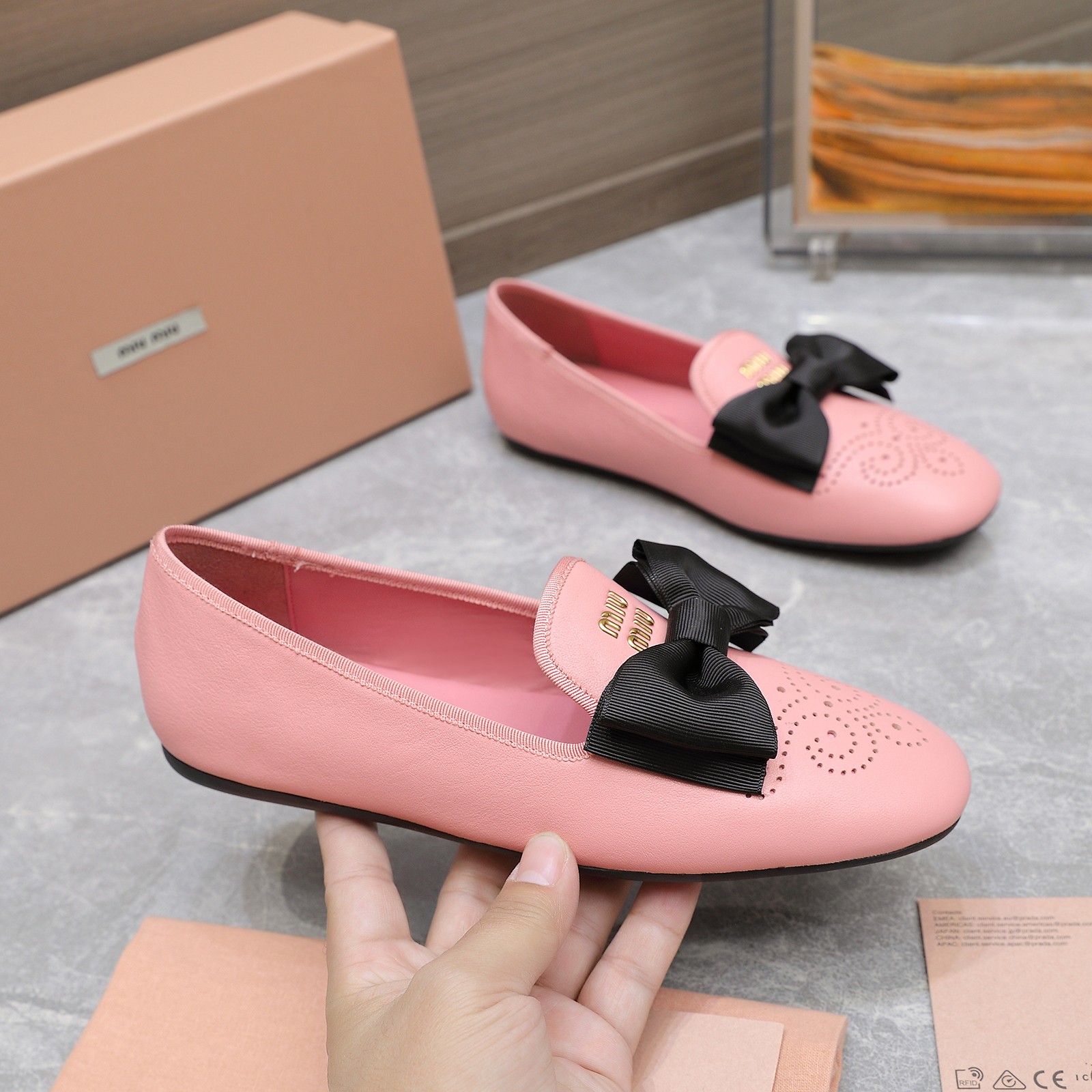 Miu Miu Bow-Embellished Leather Loafers Ballet Flats Slip-Ons 2 a1736429131725 5804
