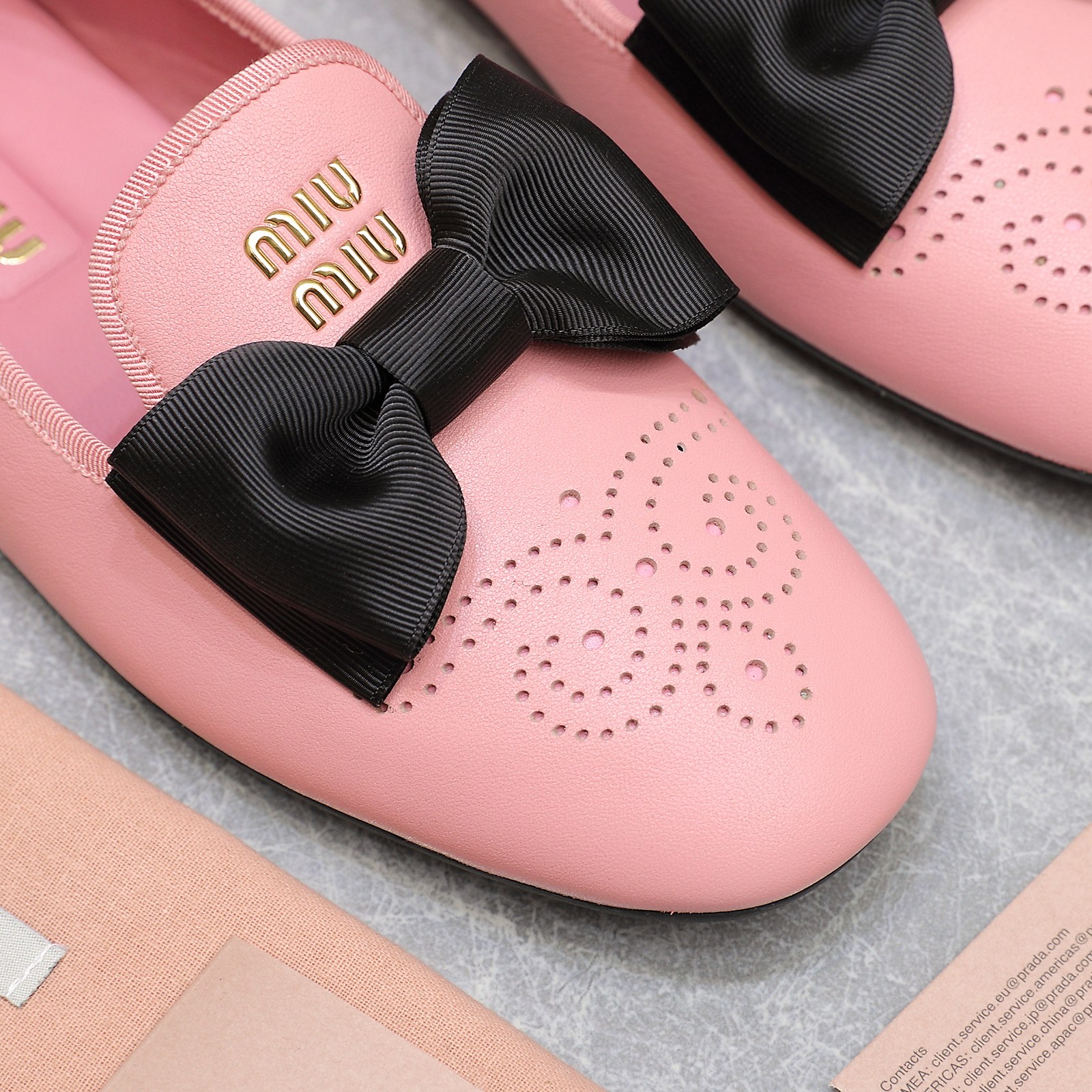 Miu Miu Bow-Embellished Leather Loafers Ballet Flats Slip-Ons 6 a1736429131806 4161