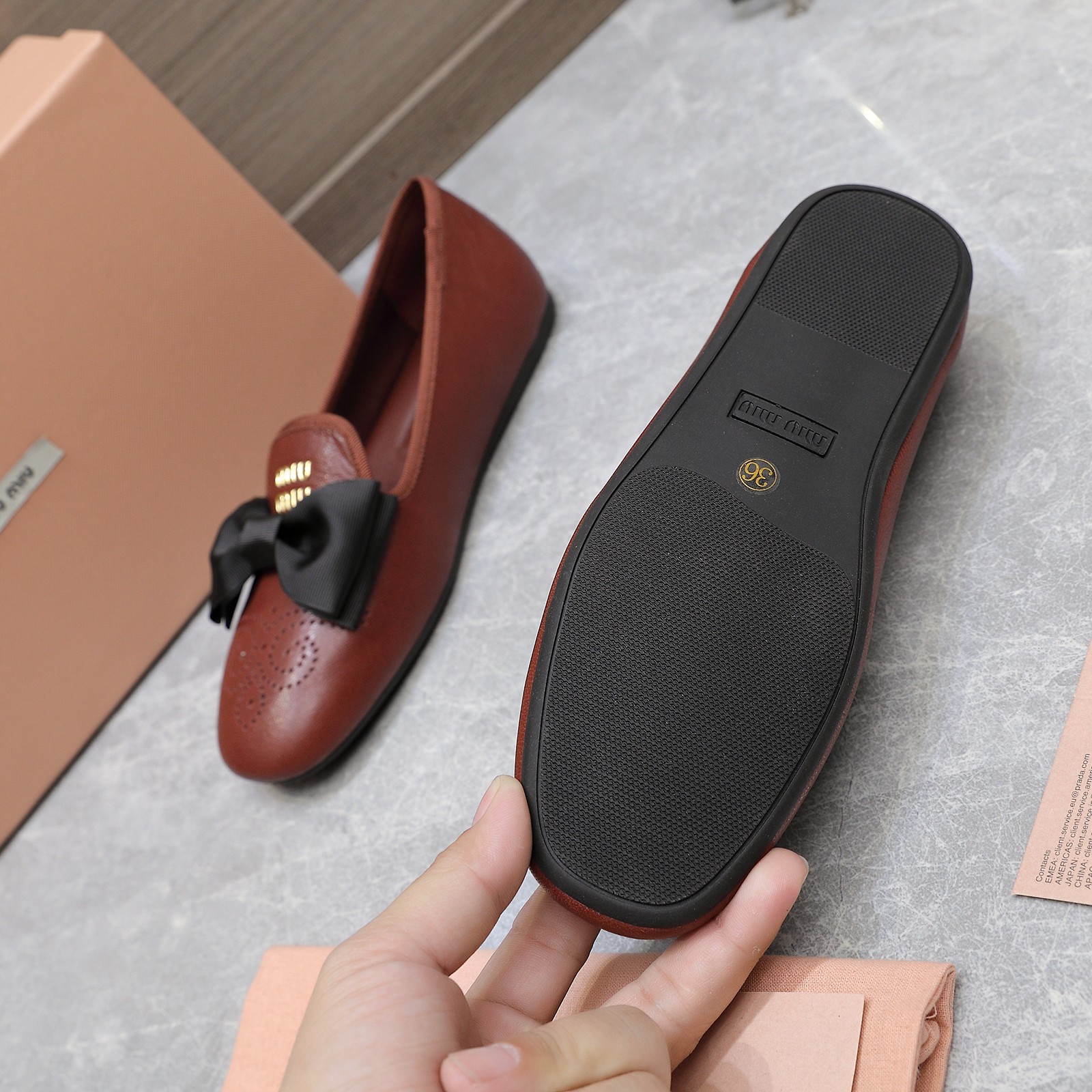 Miu Miu Bow-Embellished Perforated Leather Loafers Ballet Flats 8 a1736429156883 3272