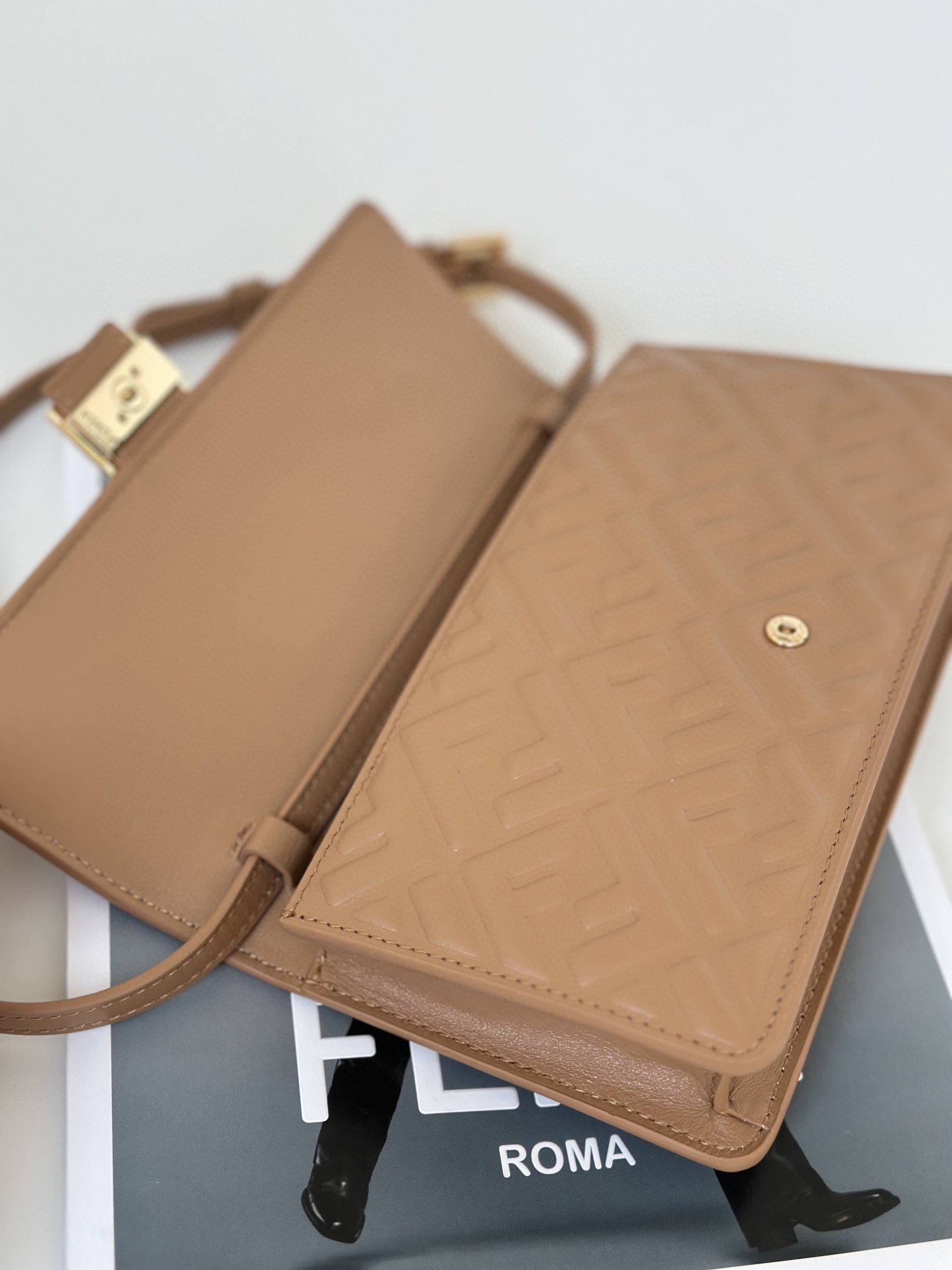 Fendi Baguette Chain Wallet in Soft Nappa Leather with Embossed FF Motif 6 i1726048613 493 4