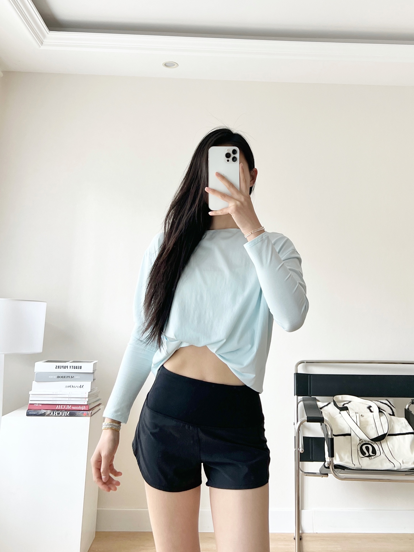 Lululemon Back In Action long sleeve everyday light blue yoga