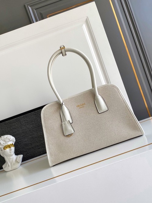 Prada Linen Blend Tote Bag, Oversized Design, 35x22.5x18cm - Stylish and Functional 1 Prada Linen Blend Tote Bag, Oversized Design, 35x22.5x18cm - Stylish and Functional