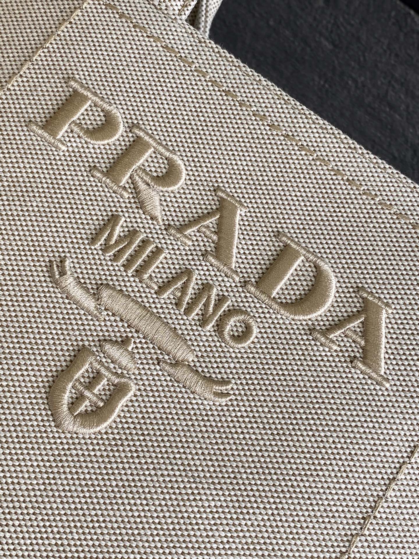 Prada Linen Canvas Gardener Tote Bag, Beige, 33x19x20cm 6 i1750984837958 1186 0 4