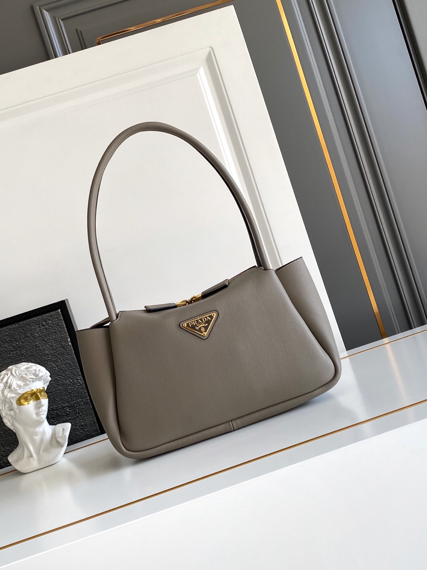 高級 イタリアンレザー 2WAY ハンドバッグ 牛革 羊皮 仕切り付き 28cm