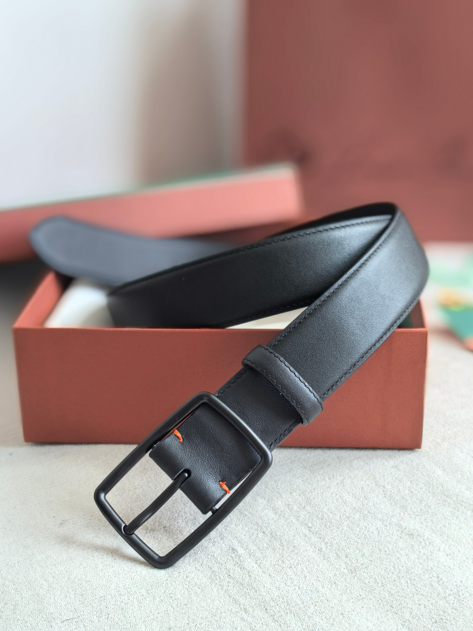 Loro Piana Men's Black Leather Belt - Italian Luxury, Classic Style 4 a1742003062928 3480