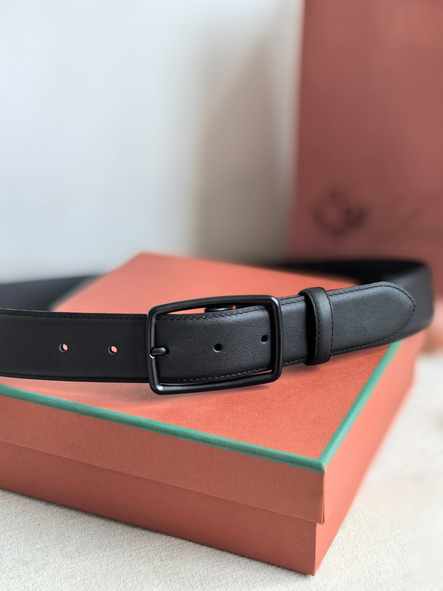Loro Piana Men's Black Leather Belt - Italian Luxury, Classic Style 5 a1742003062935 7261