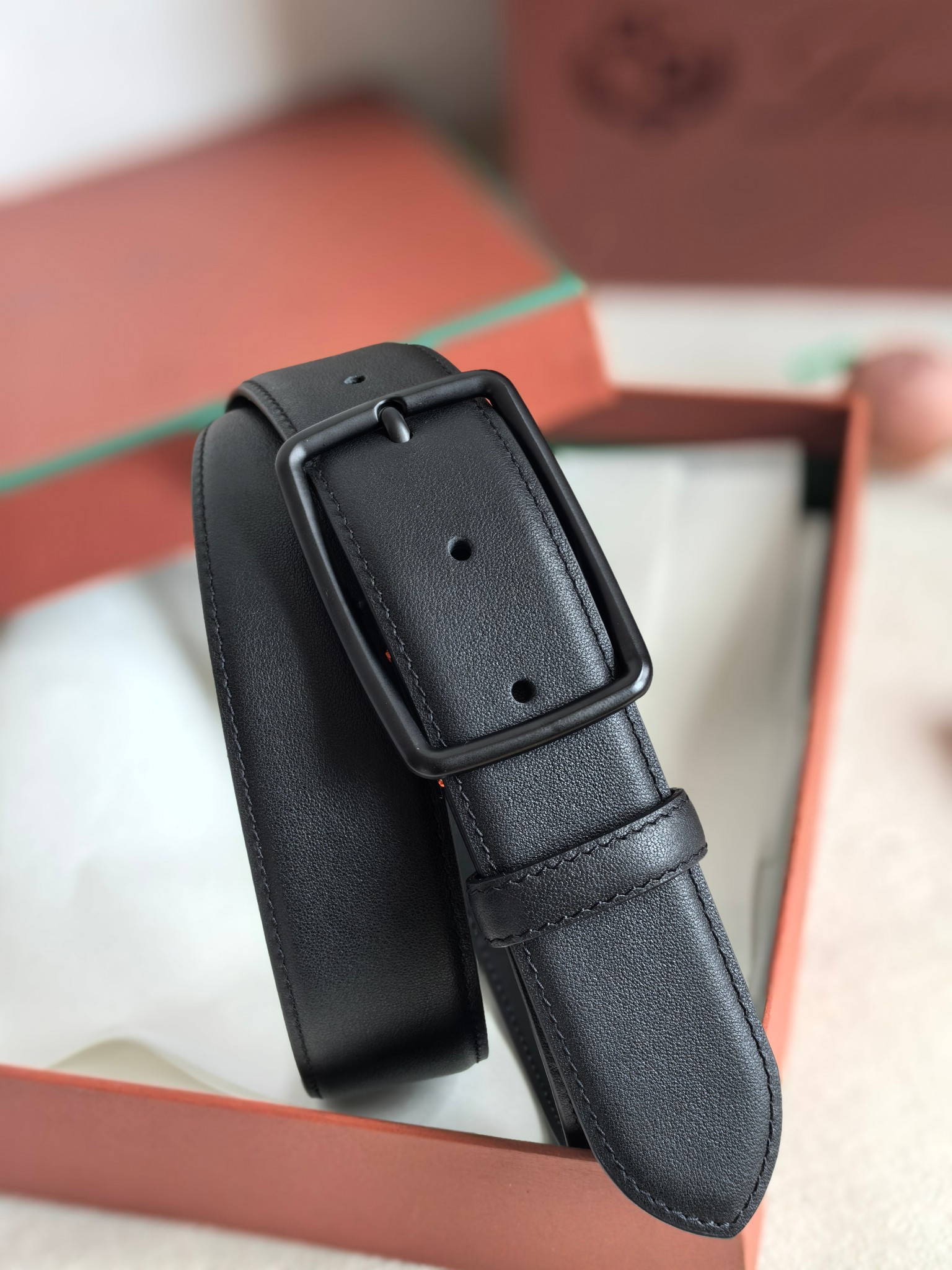 Loro Piana Men's Black Leather Belt - Italian Luxury, Classic Style 1 a1742003063243 3533